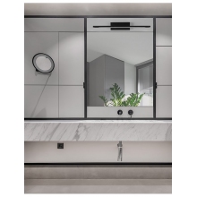 Stylowy Kinkiet podłużny łazienkowy Cleos LED 41 czarny nad lustro