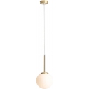 Bosso Mini 20 white&brass glass ball pendant lamp Aldex