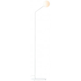 Lampa podłogowa szklana kula Pure White biała Aldex