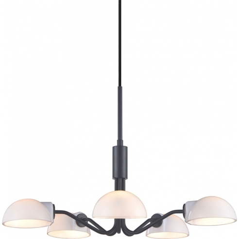 Lampa wisząca szklana retro Kjbenhavn 50cm czarna HaloDesign | Lampy wiszące do salonu, kuchni i sypialni