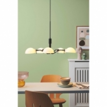 Lampa wisząca szklana retro Kjbenhavn 70cm czarna HaloDesign | Lampy wiszące do salonu, kuchni i sypialni