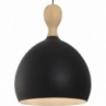 Lampa wisząca skandynawska Dueodde 39 czarna z drewnem HaloDesign | Lampy wiszące do salonu, kuchni i sypialni