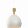 Lampa wisząca skandynawska Dueodde 24 biała z drewnem HaloDesign | Lampy wiszące do salonu, kuchni i sypialni