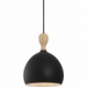 Lampa wisząca skandynawska Dueodde 18 czarna z drewnem HaloDesign | Lampy wiszące do salonu, kuchni i sypialni