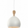 Lampa wisząca skandynawska Dueodde 18 biała z drewnem HaloDesign | Lampy wiszące do salonu, kuchni i sypialni