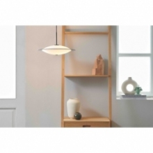 Lampa wisząca szklana Orbit 40cm opal/czarny HaloDesign | Lampy wiszące do salonu, kuchni i sypialni