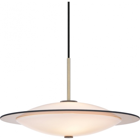 Lampa wisząca szklana Orbit 40cm opal/antyczny mosiądz HaloDesign | Lampy wiszące do salonu, kuchni i sypialni