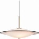 Lampa wisząca szklana Orbit 40cm opal/antyczny mosiądz HaloDesign | Lampy wiszące do salonu, kuchni i sypialni