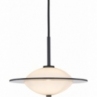 Lampa wisząca szklana Orbit 24cm opal/czarny HaloDesign | Lampy wiszące do salonu, kuchni i sypialni