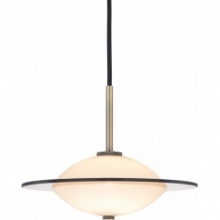 Lampa wisząca szklana Orbit 24cm opal/antyczny mosiądz HaloDesign | Lampy wiszące do salonu, kuchni i sypialni