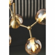 Lampa wisząca szklane kule Atom Mini VI antyczny mosiądz/bursztynowy HaloDesign | Lampy wiszące do salonu, kuchni i sypialni