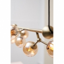 Lampa wisząca szklane kule Atom Mini Horizontal VI antyczny mosiądz/bursztynowy HaloDesign | Lampy wiszące do salonu, kuchni i s