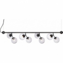 Lampa wisząca szklane kule Atom Maxi Horizontal VIII czarny/szkło dymione HaloDesign | Lampy wiszące do salonu, kuchni i sypialn