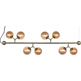 Lampa wisząca szklane kule Atom Maxi Horizontal VIII antyczny mosiądz/bursztynowy HaloDesign | Lampy wiszące do salonu, kuchni i