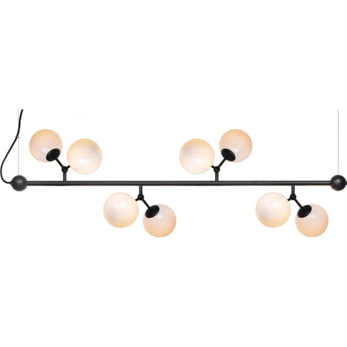 Lampa wisząca szklane kule Atom Maxi Horizontal VIII czarny/opal HaloDesign | Lampy wiszące do salonu, kuchni i sypialni