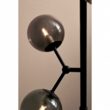 Lampa podłogowa szklane kule Atom czarny/szkło dymione HaloDesign | Lampa podłogowa do salonu
