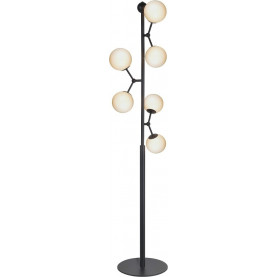 Lampa podłogowa szklane kule Atom czarny/opal HaloDesign | Lampa podłogowa do salonu