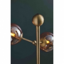 Lampa podłogowa szklane kule Atom antyczny mosiądz/bursztynowy HaloDesign | Lampa podłogowa do salonu