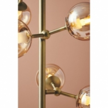 Lampa podłogowa szklane kule Atom antyczny mosiądz/bursztynowy HaloDesign | Lampa podłogowa do salonu