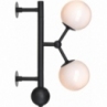 Kinkiet 2 szklane kule Atom czarny/opal HaloDesign | Kinkiet do sypialni i salonu