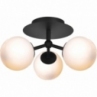 Plafon szklane kule Atom Trio czarny/opal HaloDesign | Plafon do sypialni, przedpokoju i kuchni