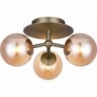 Plafon szklane kule Atom Trio antyczny mosiądz/bursztynowy HaloDesign | Plafon do sypialni, przedpokoju i kuchni