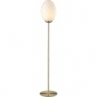 Lampa podłogowa szklana Twist Oval opal/mosiądz HaloDesign | Lampa podłogowa do salonu