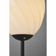 Lampa podłogowa szklana Twist Oval opal/czarny HaloDesign | Lampa podłogowa do salonu
