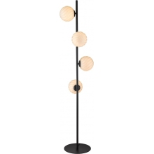 Lampa podłogowa 4 szklane kule Twist opal/czarny HaloDesign | Lampa podłogowa do salonu