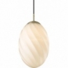 Lampa wisząca szklana Twist Oval 25cm opal/mosiądz HaloDesign | Lampy wiszące do salonu, kuchni i sypialni