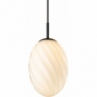 Lampa wisząca szklana Twist Oval 15cm opal/czarny HaloDesign | Lampy wiszące do salonu, kuchni i sypialni