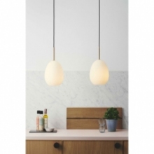 Lampa wisząca szklana Bod 20cm biała HaloDesign | Lampy wiszące do salonu, kuchni i sypialni