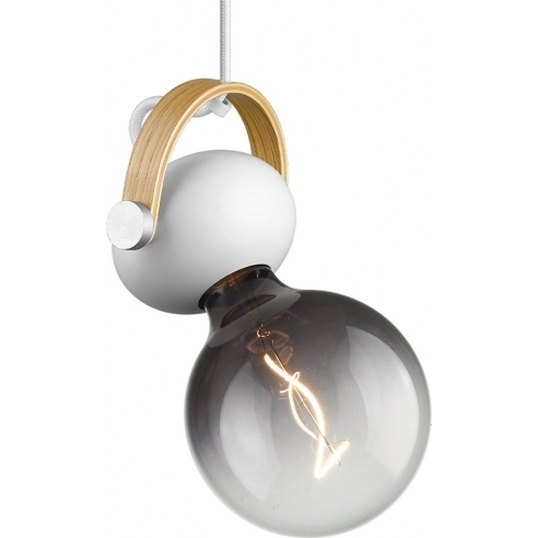 Lampa wisząca żarówka na kalbu D.C biała HaloDesign | Lampy wiszące do salonu, kuchni i sypialni