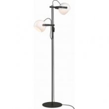 Lampa podłogowa 2 punktowa D.C opal/czarny dąb HaloDesign | Lampa podłogowa do salonu