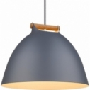 Lampa wisząca skandynawska z drewnem Arhus 40cm szara HaloDesign | Lampy wiszące do salonu, kuchni i sypialni