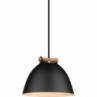 Lampa wisząca skandynawska z drewnem Arhus 18cm czarna HaloDesign | Lampy wiszące do salonu, kuchni i sypialni