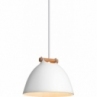 Lampa wisząca skandynawska z drewnem Arhus 18cm biała HaloDesign | Lampy wiszące do salonu, kuchni i sypialni
