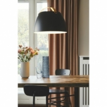 Lampa wisząca skandynawska Oslo 40cm czarna HaloDesign | Lampy wiszące do salonu, kuchni i sypialni