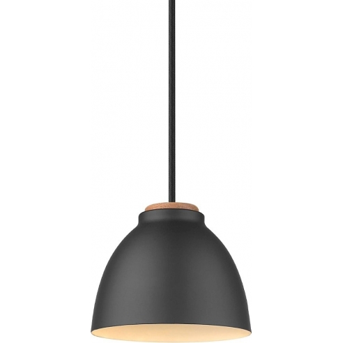 Lampa wisząca z drewnem Niva 14cm czarna HaloDesign | Lampy wiszące do salonu, kuchni i sypialni