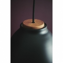 Lampa wisząca z drewnem Niva 14cm czarna HaloDesign | Lampy wiszące do salonu, kuchni i sypialni