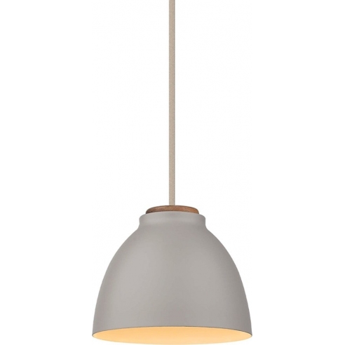 Lampa wisząca z drewnem Niva 14cm szara HaloDesign | Lampy wiszące do salonu, kuchni i sypialni