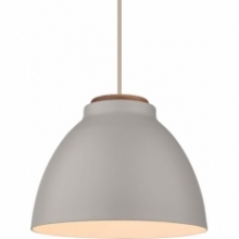 Lampa wisząca z drewnem Niva 24cm szara HaloDesign | Lampy wiszące do salonu, kuchni i sypialni
