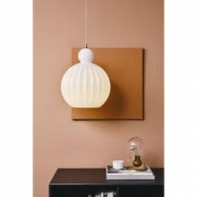 Lampa wisząca szklana dekoracyjna Ball Ball 25cm biała HaloDesign | Lampy wiszące do salonu, kuchni i sypialni