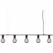 Lampa wisząca loft 5 żarówek Halo 120cm czarny metaliczny HaloDesign | Lampy wiszące do salonu, kuchni i sypialni