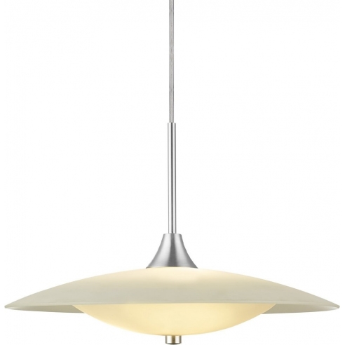 Lampa wisząca szklana Baroni 46cm opal/aluminium HaloDesign | Lampy wiszące do salonu, kuchni i sypialni