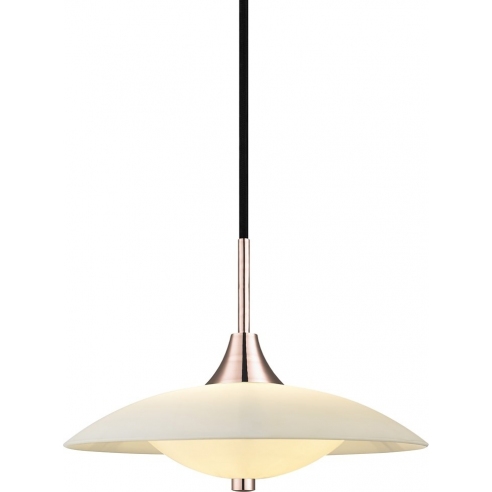Lampa wisząca szklana Baroni 30cm opal/miedź HaloDesign | Lampy wiszące do salonu, kuchni i sypialni