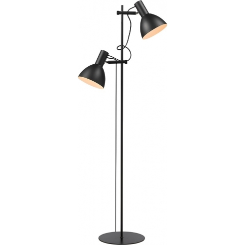 Lampa podłogowa loft 2 punktowa Baltimore czarna HaloDesign | Lampa podłogowa do salonu
