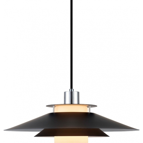 Lampa wisząca nowoczesna Rivoli 40cm czarny/chrom HaloDesign | Lampy wiszące do salonu, kuchni i sypialni