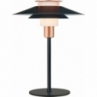 Lampa stołowa nowoczesna Rivoli czarny/miedź HaloDesign | Lampa na stolik nocny, komodę i parapet