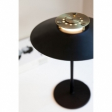 Lampa stołowa nowoczesna Rivoli czarny/miedź HaloDesign | Lampa na stolik nocny, komodę i parapet